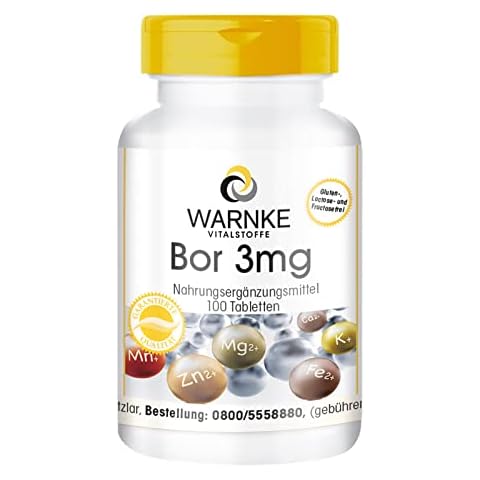 Warnke Gesundheitsprodukte Bor 3 mg, Boron 100 Tabletten, vegi, 1er Pack (1 x 35 g) Cover