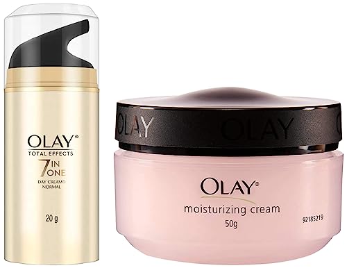 Image of Olay Day Cream Total Effects 7 in 1, Anti-Ageing Moisturiser, 20g & Olay Moisturising Cream, 50g