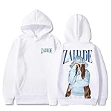 COLseller Zahide Künstler Kapuzenpullover Für Damen & Herren | Doppelseitig Bedruckt | Hip-Hop Streetwear, Langer Ärmel (weiß,XS)