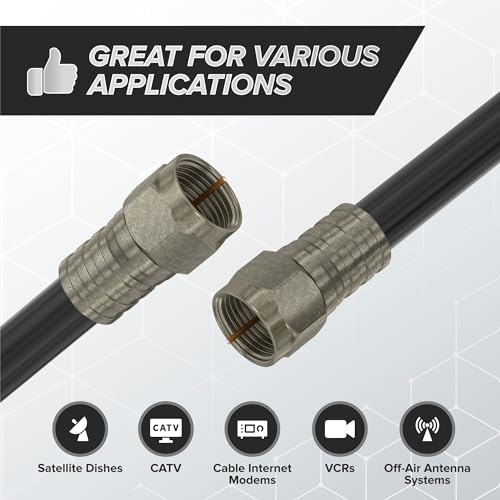 50 conectores crimpeables F-type para cable coaxial RG6 miniatura 2