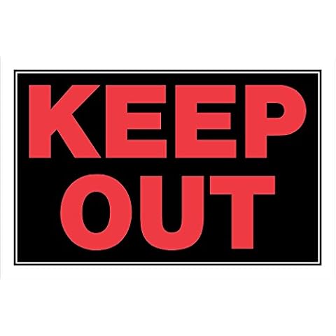 HILLMAN Keep Out Sign, Black and Red Plastic, 8x12 Inches Cover