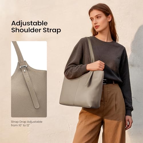 Image of befen Genuine Leather Tote Bags for Women, Real Leather Shoulder Handbags Satchel Purses with Adjustable Strap