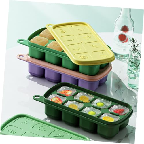Set de 3 moldes para hielo con tapa, colores surtidos miniatura 4