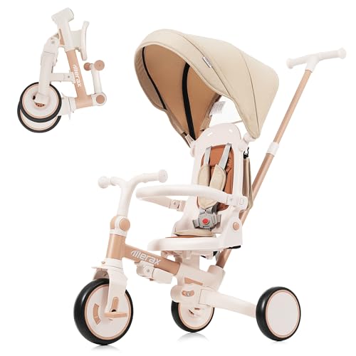 Foldable 7-in-1 Toddler Tricycle with Canopy