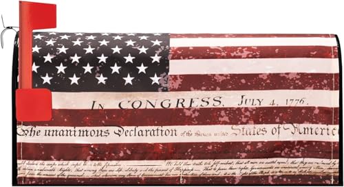 2025 American Flag Welcome Magnetic Mailbox Coverï¼Œ7.4 July Fourth Festival Courtyard Decoration 21\" Lx 18\" W Mailbox Cover Suitable for 19 \"x6.5 Standard
