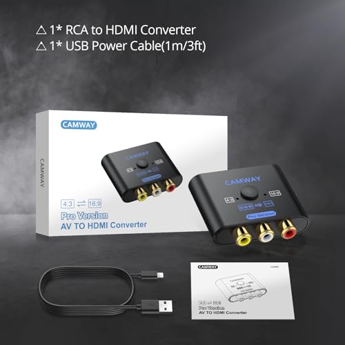 CAMWAY RCA to HDMI Converter for Retro Gaming Plug & Play Adapter with Aspect Ratio Switch, Included 1.5ft HDMI Cable, Compatible with Wii, PS1, PS2, N64 - Image 8