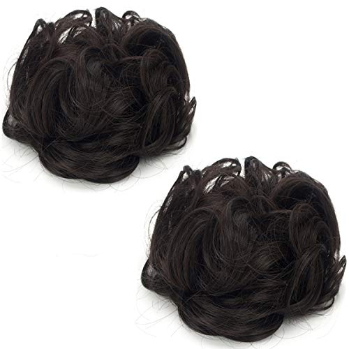 FIRSTLIKE Scrunchy Bun Hair Chignons Hair piece Hair Ribbon Ponytail Extension Messy