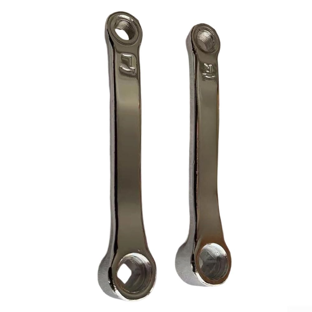 Pedivella in acciaio per cyclette, spaziatura di 152 mm, con foro rombico per pedale filettato M14, coppia di pezzi di ricambio per coppia sinistra e destra, colore argento