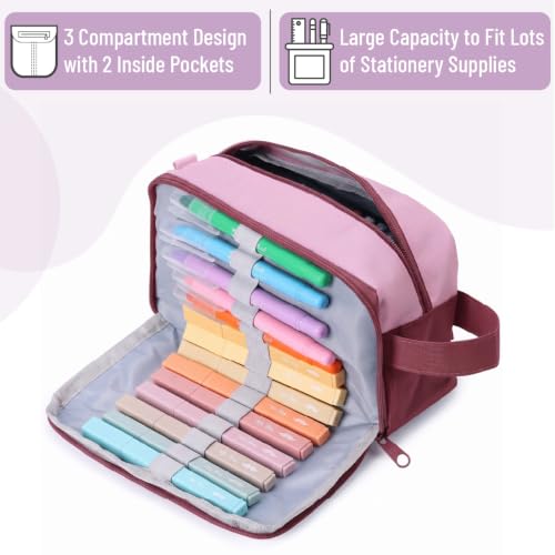 Image of Mr. Pen- High Capacity Pencil Case, Large Pencil Pouch with 3 Compartments and 2 Pockets, Large Pencil Bag with Smooth Zipper, Cute Pencil Case Pouch Organizer, School Supplies for Teens
