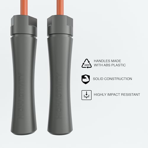 Image of Professional Heavy Skipping Rope for Man Women & Children Adjustable Weighted Skipping Rope for Exercise, Tangle Free, 10 Feet, Fire Orange
