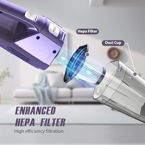 Image of Handheld Vacuum Cordless - 3-In-1 Hand Held Vacuum Rechargeable With 8KPa Suction, Lightweight 1.7 Lbs Handheld Vac, Quick Dust Removal & Cleaning Tool With Accessories Storage For Car, Kitchen & Home
