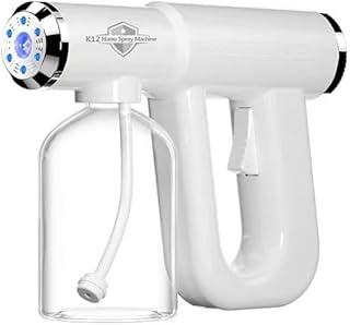 Cordless Electric Disinfection Atomizer Sprayer Rechargeable Hairdresser Spray Gun,380ml Wireless Dual Spray Modes Blue Light Nano Fogger for Stylist,Barber and Home Use