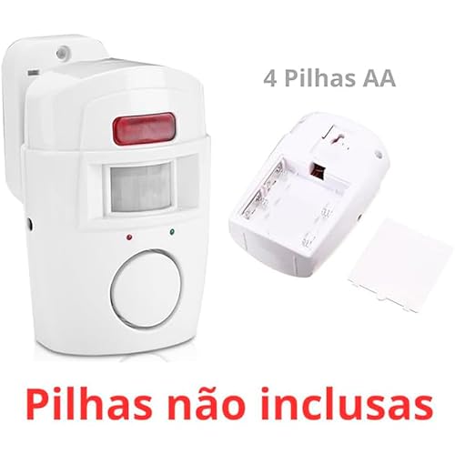Kit Alarme Residencial sem Fio Sensor de Presença + 2 Controles Remoto