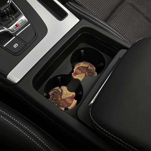 Portavasos para carro 2 piezas diseño Gallo negro miniatura 6