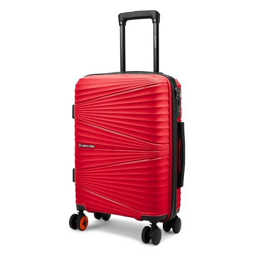 Nasher Miles Mumbai Hard-Sided Polypropylene Cabin Luggage 20 inch | 55cm | 8 Wheels Small Trolley Bag for Travel | Suitcase (Red)