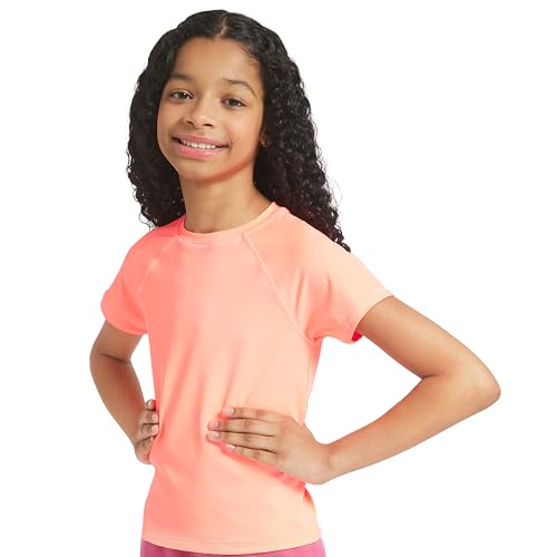 Image of Lands' End Girls' Swim UPF 50+ Short Sleeve Sun Tee Rash Guard Shirt