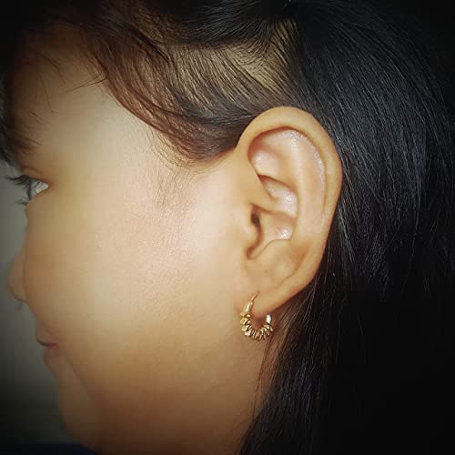 Aww So Cute 92.5-925 Sterling Silver Gold Plated Hoop Earrings for Women And Girls Pure Silver (ER1928) - Image 3