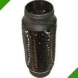 auspuff flexrohr schraubbar Länge: 150 mm 40x150mm Auspuffanlage Auspuffrohr Flexrohr Verbindungsstück Reparaturrohr Flexstück Drahtgeflecht Abgasanlage Flexteil Abgasrohr Flexibles Rohr Hosenrohr Auspuff Universal Reparaturstück