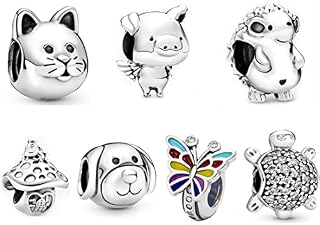 Charms for Bracelet Alloy Charms Rainbow Heart Animal Bee Paw Butterfly Whale Evil Eye Bead for Charm Bracelets and Necklaces Jewelry Women