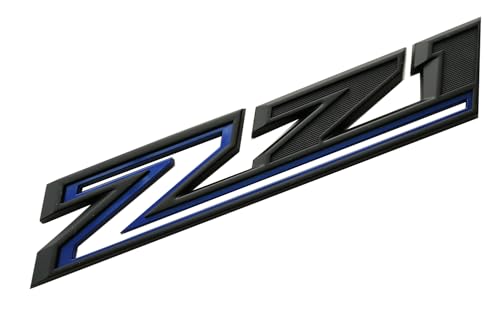 Image of 2 Pack 2019-2025 Z71 Emblem Decals Side Badges Compatible with Silverado Z71 Parts 84632695 (Black Blue)