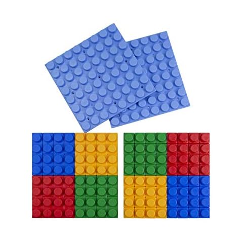 UNiPLAY Platform Soft Building Blocks — Educational Sensory Stacking Blocks, Learning Toy with Two 11 x 11 Inch Base Plates for Ages 3 Months and Up (88-Piece Set) Cover
