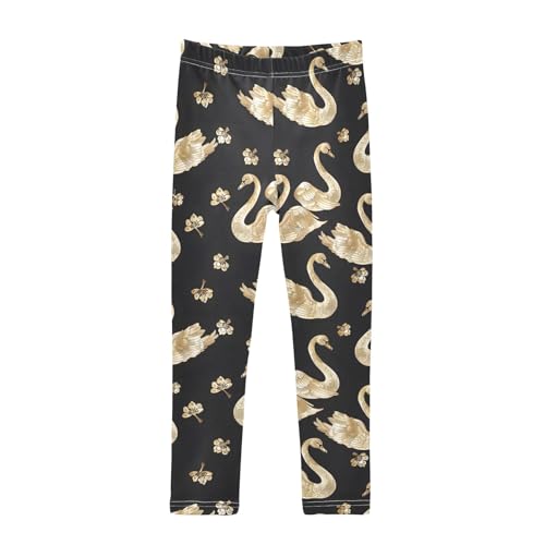 Elegant Swan Golden Girls Leggings Athletic Pants Tights Stretch Bottom