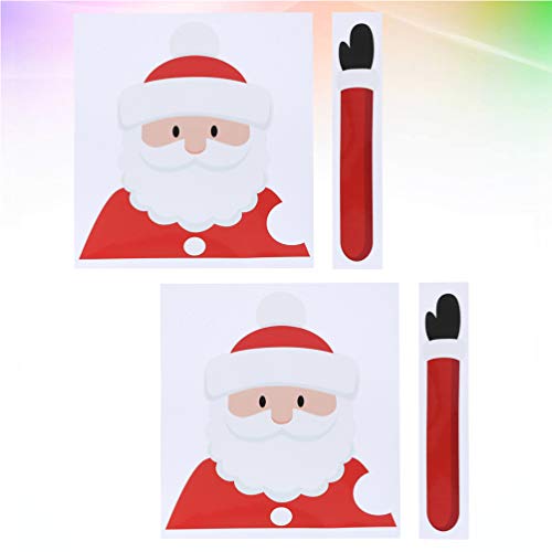 Toyvian 2Pcs Natal Santa Acenando Decalque Do Limpador de PÃ¡ra-Brisa 3D Cartoon Adesivo Limpador de