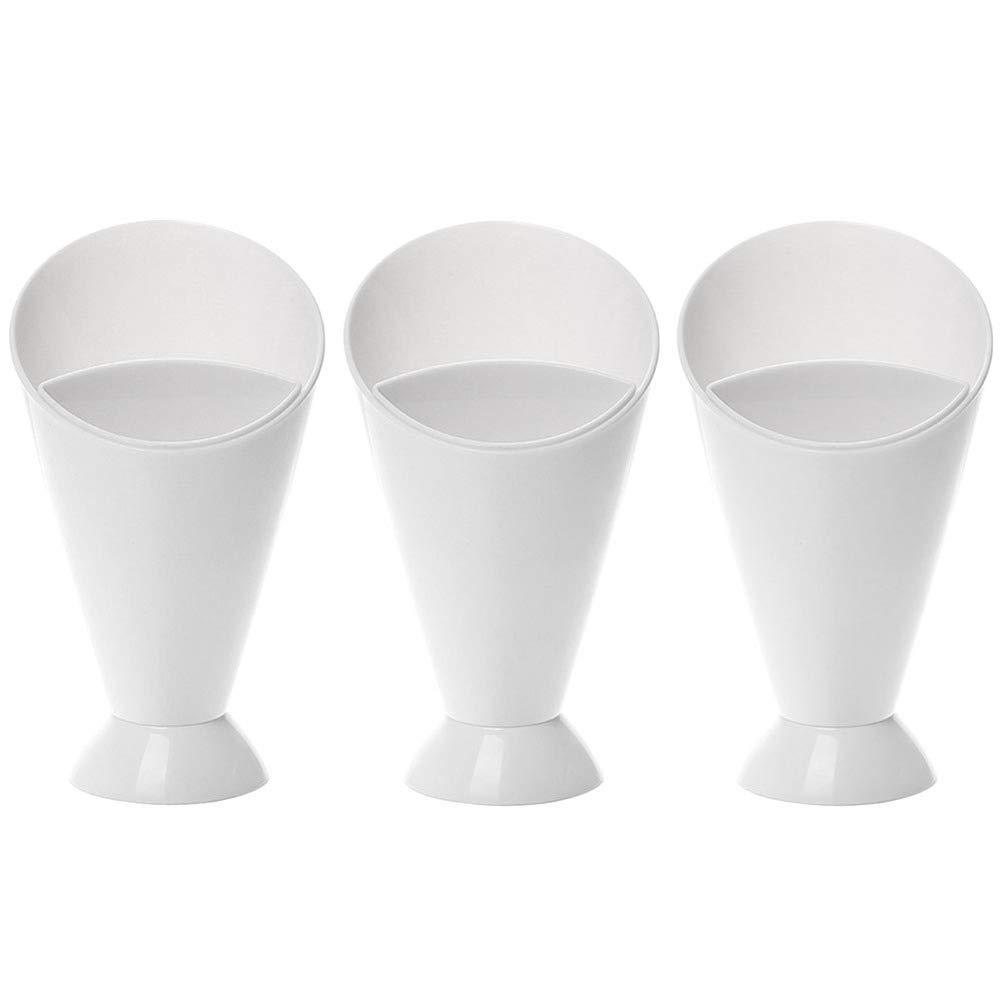 Amosfun French Fry Cone Dipping Cups for French Fries Veggies French Fry Holder Ketchup Cups Set Stand Sauce Serving 2 in 1 French Fry Cone with Dipping Cup 3pcs
