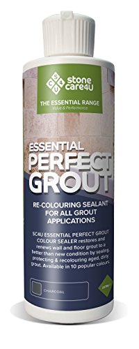 StoneCare4U Essential Perfect Grout, Charcoal, 237ml. Restore & Renew Old Kitchen, Bath, Wall & Floor Grout. Superior Alternative to Grout Pen or Paint. Long-Term Sealing Protection - Stonecare4u