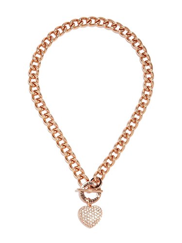 GUESS Factory Women's Rhinestone Heart Necklace