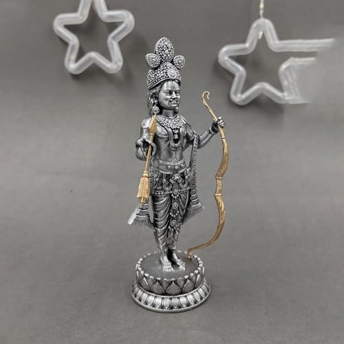 Idole Ram Lalla Ayodhya en résine de 16,3 cm pour temple intérieur - 2