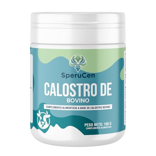 SperuCen Calostro Bovino Natural en Polvo - De Vaca de Pasto Fabricado en EU para 30-50 días - Bovine Colostrum - Calostro Bovino para Humanos - Calostro Bovino Puro