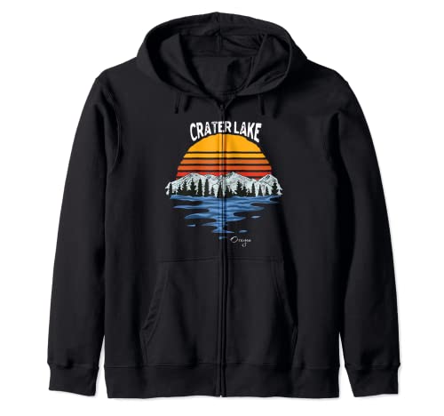 Recuerdo de Oregon del Parque Nacional Vintage Crater Lake Sudadera con Capucha