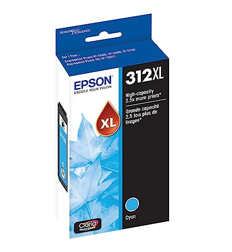 Image of Epson 312 Claria Photo HD Ink High Capacity Light Cyan & Cyan Cartridges (T312XL520-S & T312XL220-S) for XP-8500, XP-8600, XP-8700, XP-15000