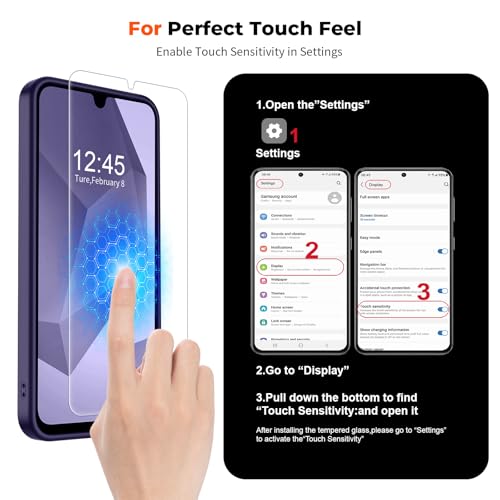 Image of SUPFINE Magnetic for Samsung Galaxy A16 5G Case with Screen Protector, (Built-in Magnets) (Military Grade Drop Protection) Slim Translucent Shockproof Phone Case,Dark Purple