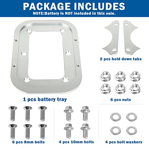 Battery Tray Replacement For Optima Billet Aluminum Battery Tray Racing Race Trunk Relocation Box Hold Down Mount Red Yellow Blue Top 34 34/78 D34 D34/78 34M D34M #TOP4