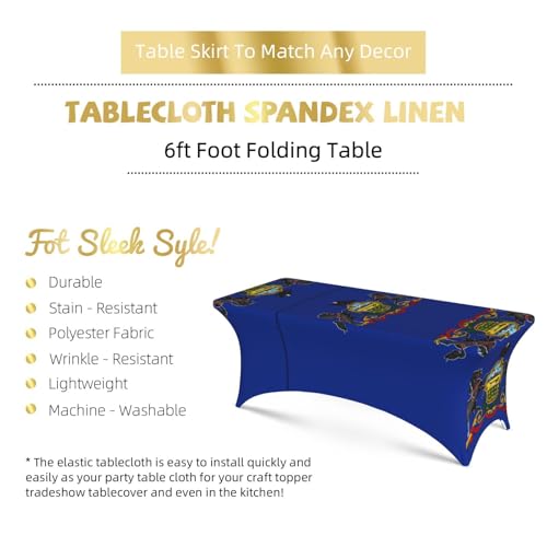 Nappe élasthanne imprimé drapeau Pennsylvanie pour table 1.8m - 6