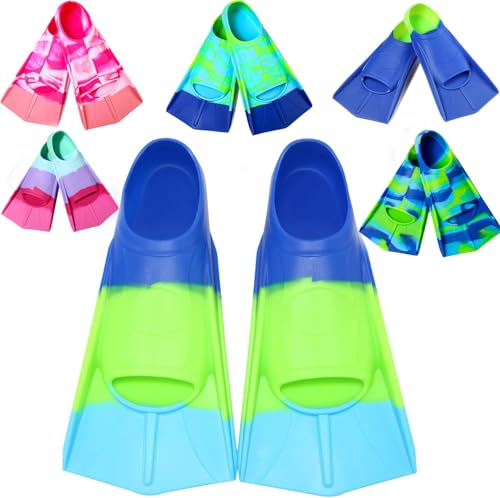 Fanwill Kids Swim Fins,Short Comfortable Flippers for Lap Swimming and Training for Children,Girls,Boys,Youth,Women(XXXS)
