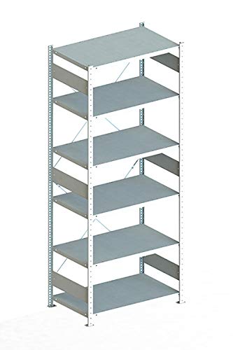 Steckregal aus Metall - Stecksystem Lagerregal 250 x 100-60 cm tief verzinkt - Fachlast 230 Kg