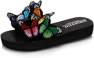 Summer Flat Slide Sandals For Womens Butterfly Platform...