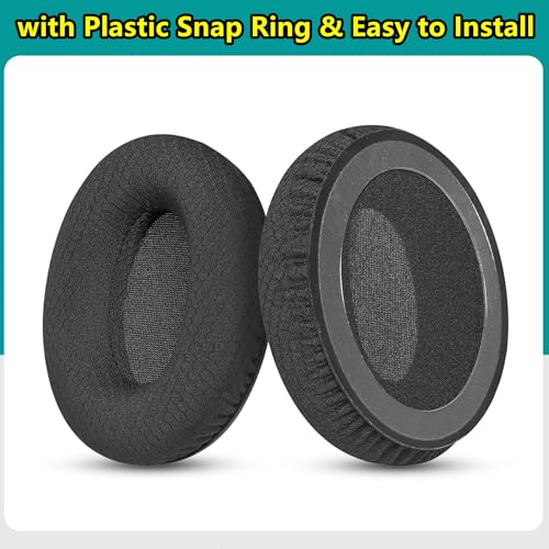 Almohadillas de repuesto para auriculares compatibles con Srhythm NC25 NC35, espuma de alta densidad, tela de malla negra miniatura 4
