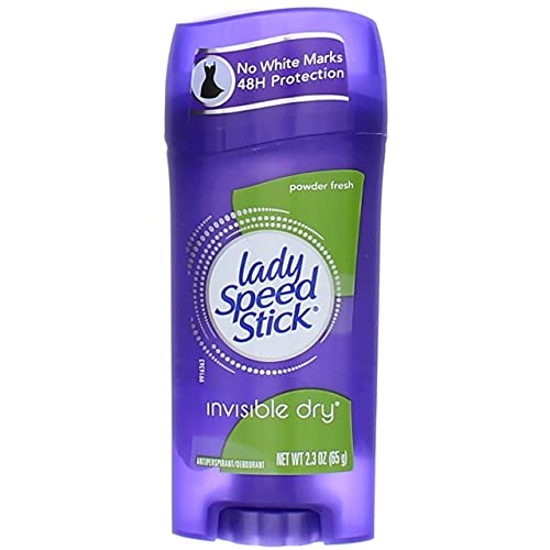 Lady Speed Stick Deodorant 2.3 Ounce Powder Fresh Invisi Dry (68ml) (3 Pack)