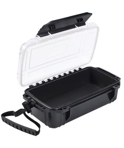 Uxwuy Waterproof Dry Box Small Waterproof Hard Case Micro Case with Foam Padding Dry Boxes Watertight Storage Container Case Protective Phone Box for Kayaking, Boating