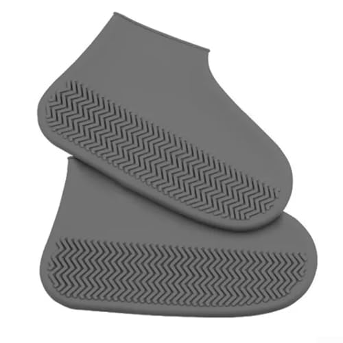 Cubiertas de Zapatos de Silicona, Reutilizables Impermeables, Protectores de Botas Antideslizantes con Ajuste Elástico para Ciclismo, Camping y Caminata, Unisex Amarillo Negro Gris (L Amarillo) miniatura 3