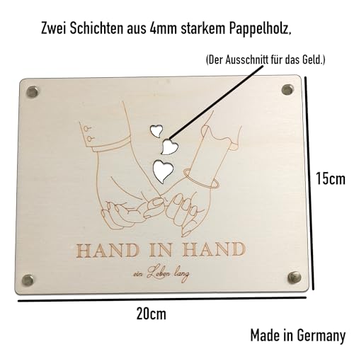 Woodland Mail Geldgeschenk Hochzeit Hand in Hand Hochzeitsgeschenke für Brautpaar Geldgeschenke Verpackung mit Hochzeitskarte (Hand in Hand)