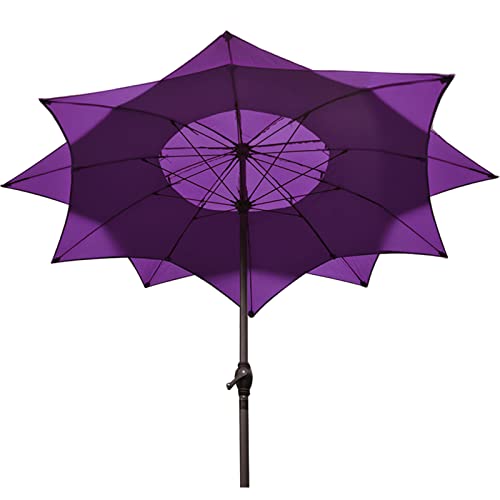 Alixce 2.5M European Vintage Patio Parasol With Hand Crank, Outdoor Double Layer Flower Shade Parasol, Sunshade Centre Column Balcony Outdoor Garden Umbrella #TOP1