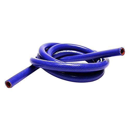 HPS Performance 1 ID Blue high Temp Reinforced Silicone Heater Hose tubing, Sold per feet, Max Temperature Rating: 350F, Bend Radius: 4-1 2 (HTHH-100-BLUE)