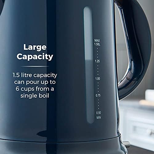 Tower T10049MNB Belle Jug Kettle with Rapid Boil, 1.5 Litre, 3000 W, Midnight Blue