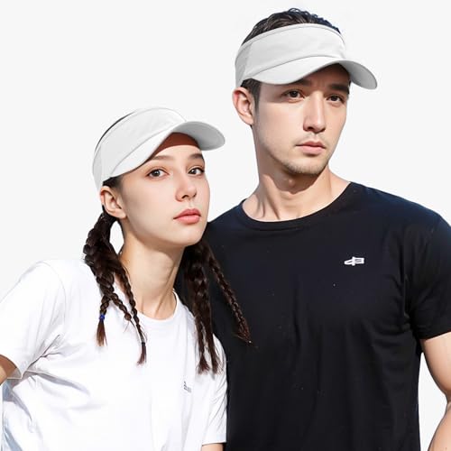 Image of Sukeen 2 Pack Sports Sun Visor Women Men Lightweight Packable Stretchy Visor Hat for Golf, Tennis, Running
