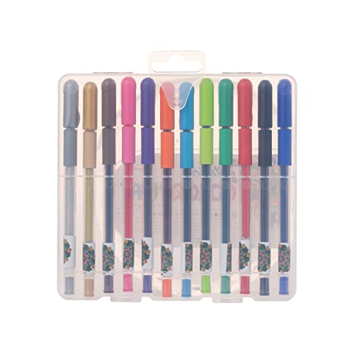 Set de 12 bolígrafos gel multicolor con estuche rígido miniatura 5